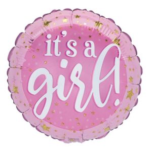 9" New Baby Girl Balloon On Stick