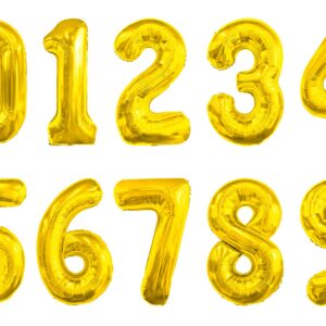 Gold Number Balloon
